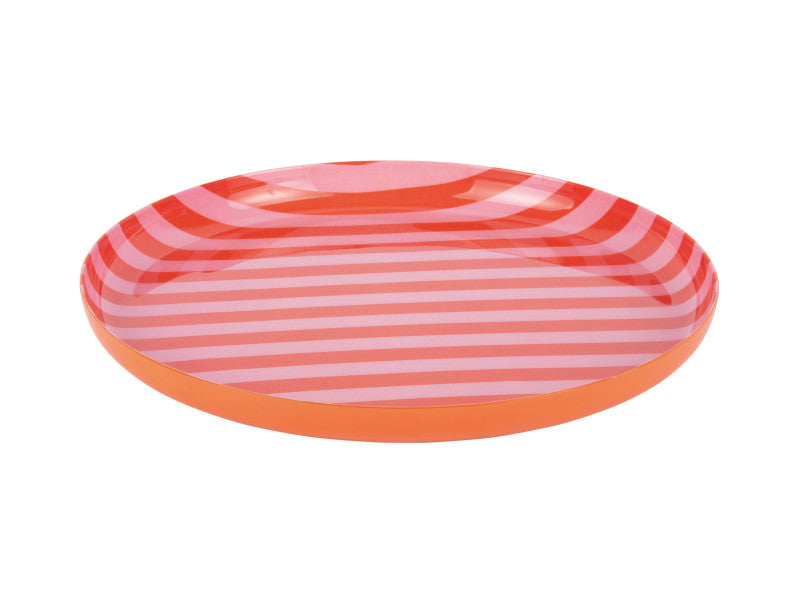 Present Time Vorspeisenteller Animado – Ø 22 cm, H 2 cm, Eisen, Orange/Rosa