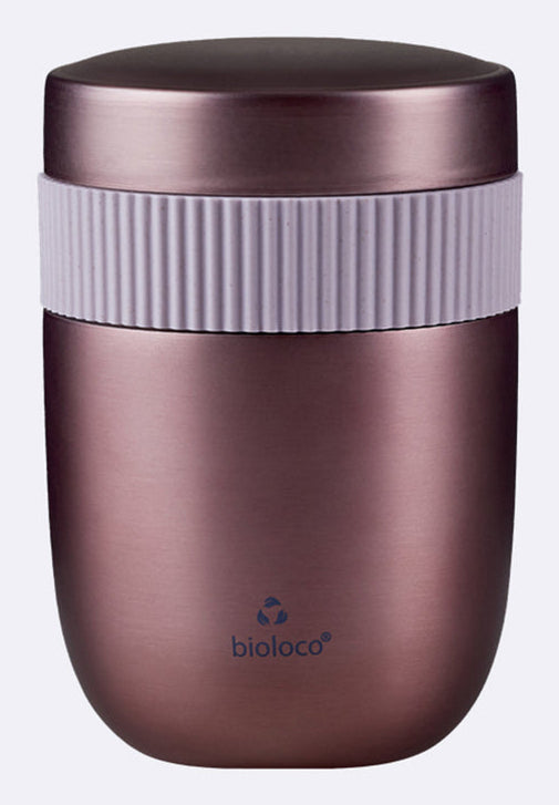 BioLoco Lunchbox 420 ml + 200 ml, Maisstärke/Edelstahl, Roségold