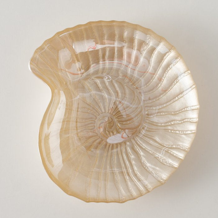 Boltze Schale Zula – 16 × 18 × 3 cm, Glas, Beige, von Hand gefertigt