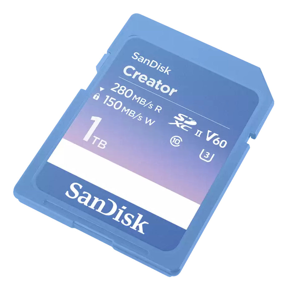 SanDisk Creator SDXC-Karte – V60 Video, 1 TB Kapazität
