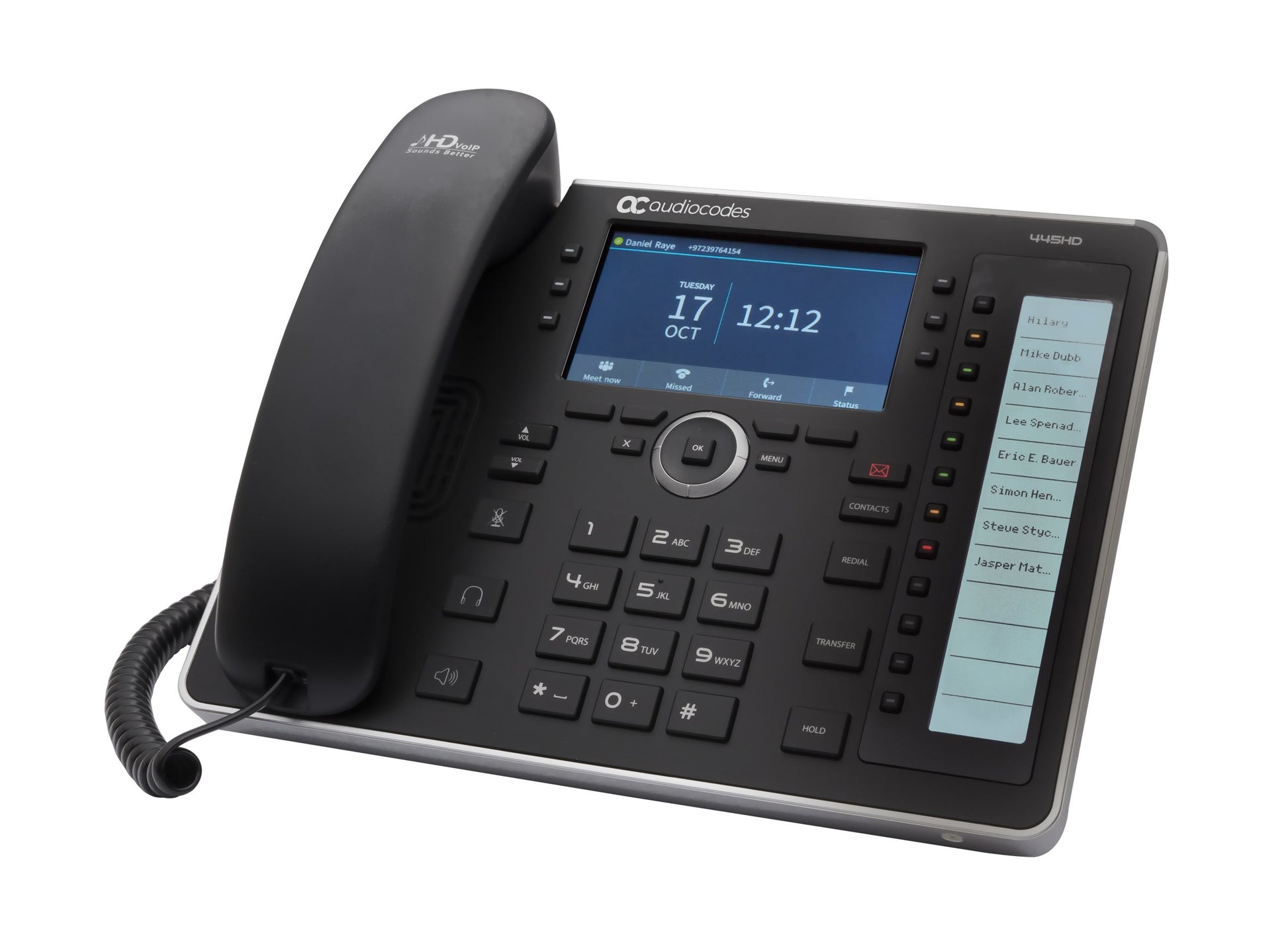 AudioCodes 445HD – IP-Telefon, PoE, Gigabit-LAN, Dual-Band-WLAN, integriertes Bluetooth, schwarz