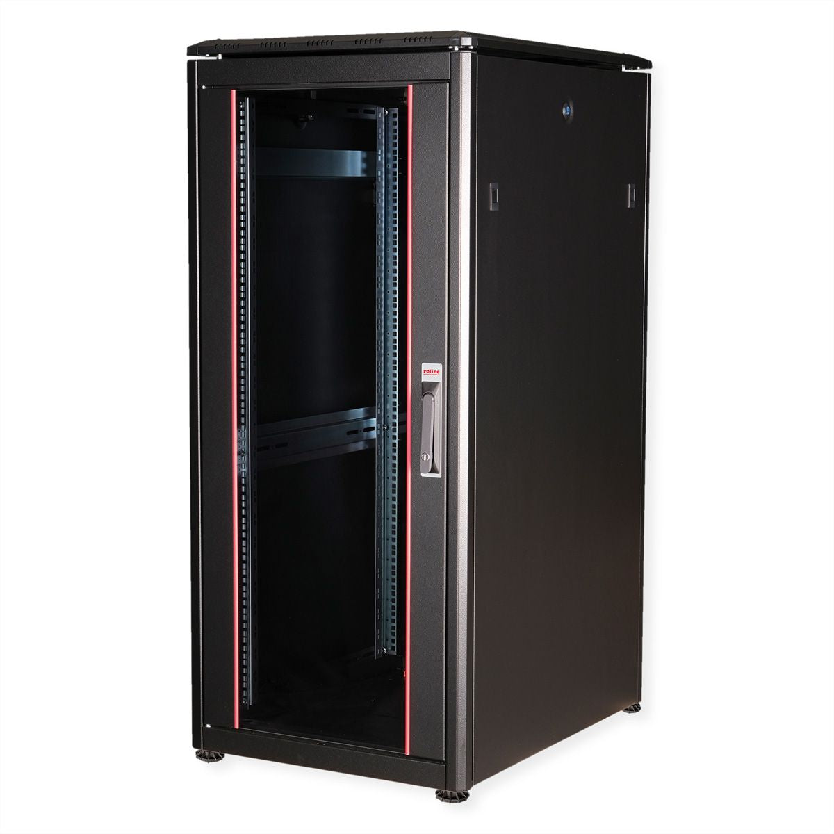 ROLINE Pro – 19" Netzwerkschrank 26U, IP20, abschliessbar, 600 × 800 × 1342 mm, schwarz, Stahl