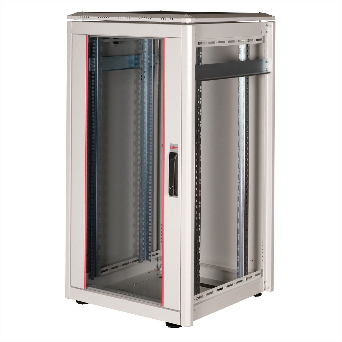 ROLINE Pro – 19" Netzwerkschrank 22U, IP20, abschliessbar, 600 × 600 × 1164 mm, lichtgrau, Stahl