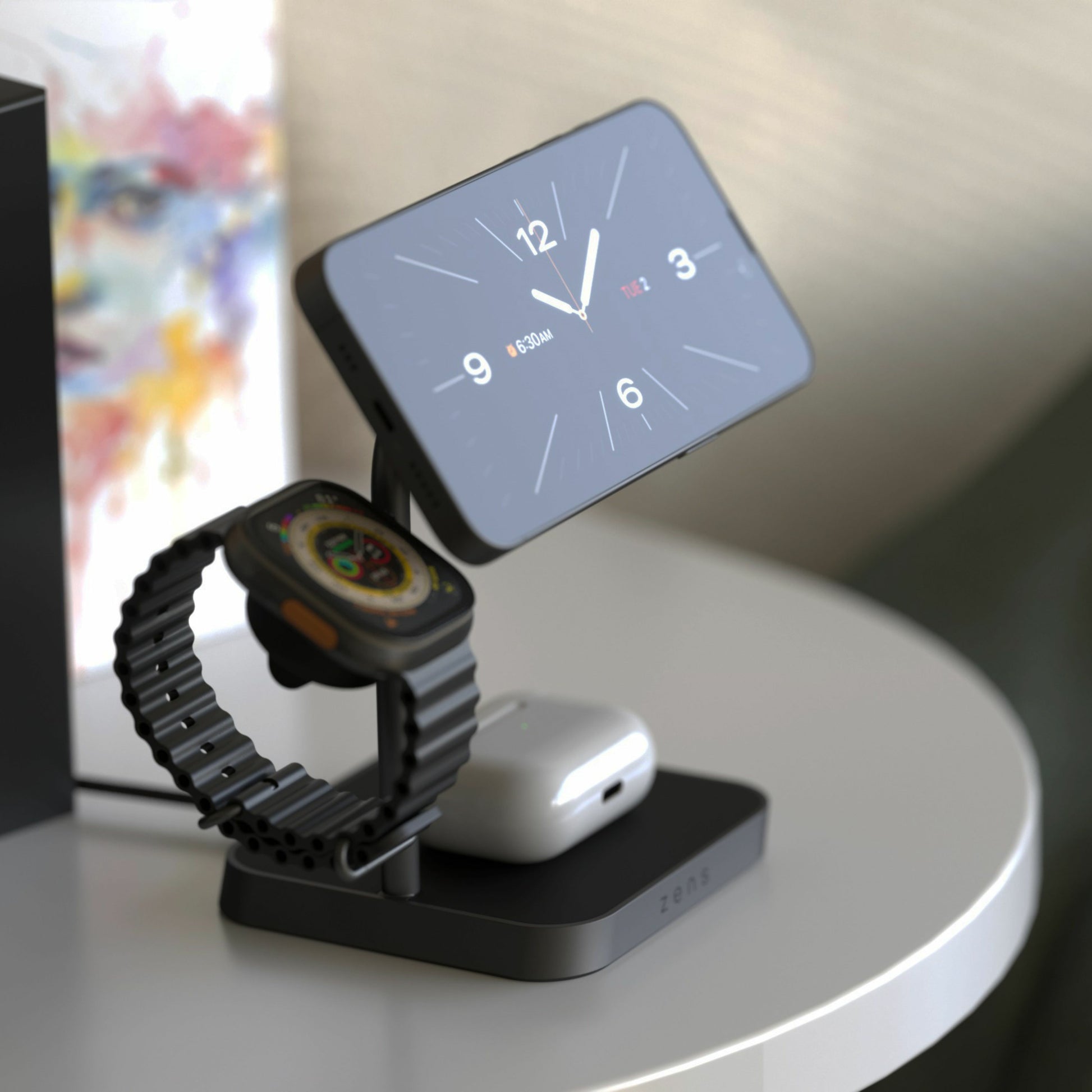 Zens Office Pro 3 Ladestation – 25 W, Qi2, MagSafe-kompatibel – für Kopfhörer, Smartphone, Smartwatch