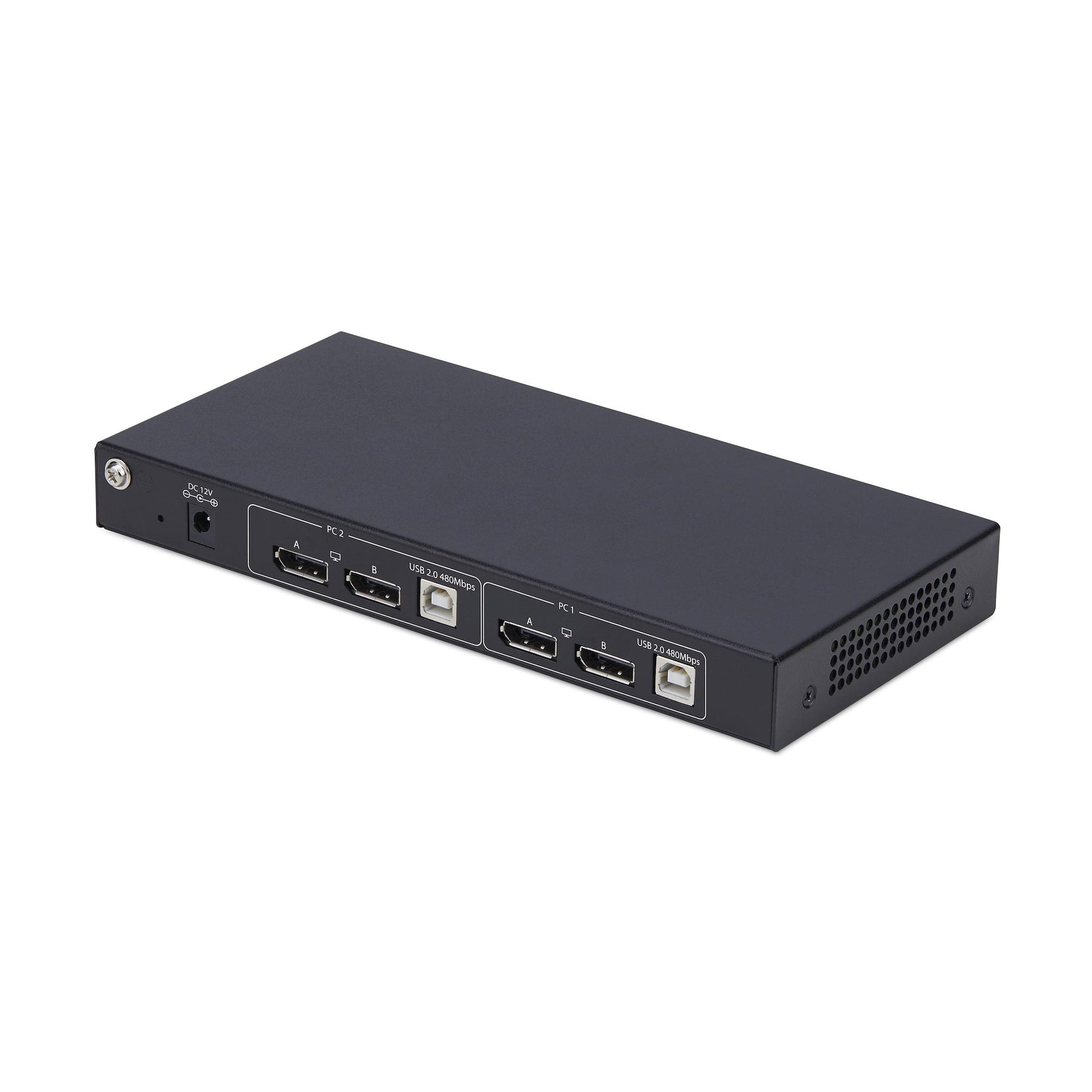 StarTech.com 2-Port DP Dual-View KVM-Switch – 4K/60 Hz, USB 2.0-Hub, Audio, Desktop