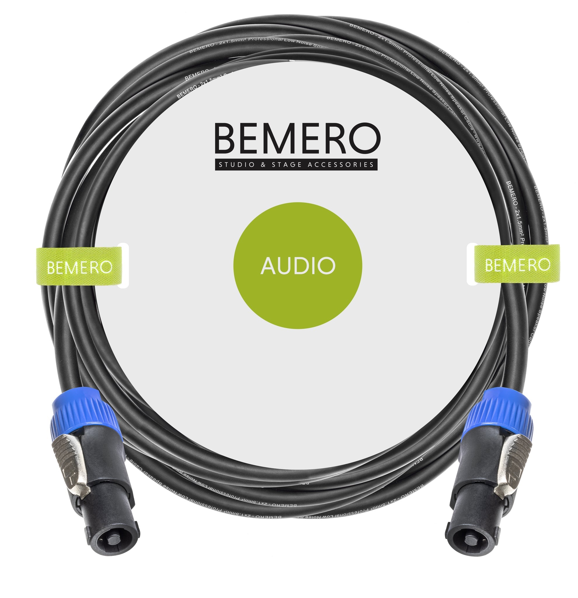 Bemero Audiokabel Speakon (NL4) auf Speakon (NL4) – 20 m, schwarz