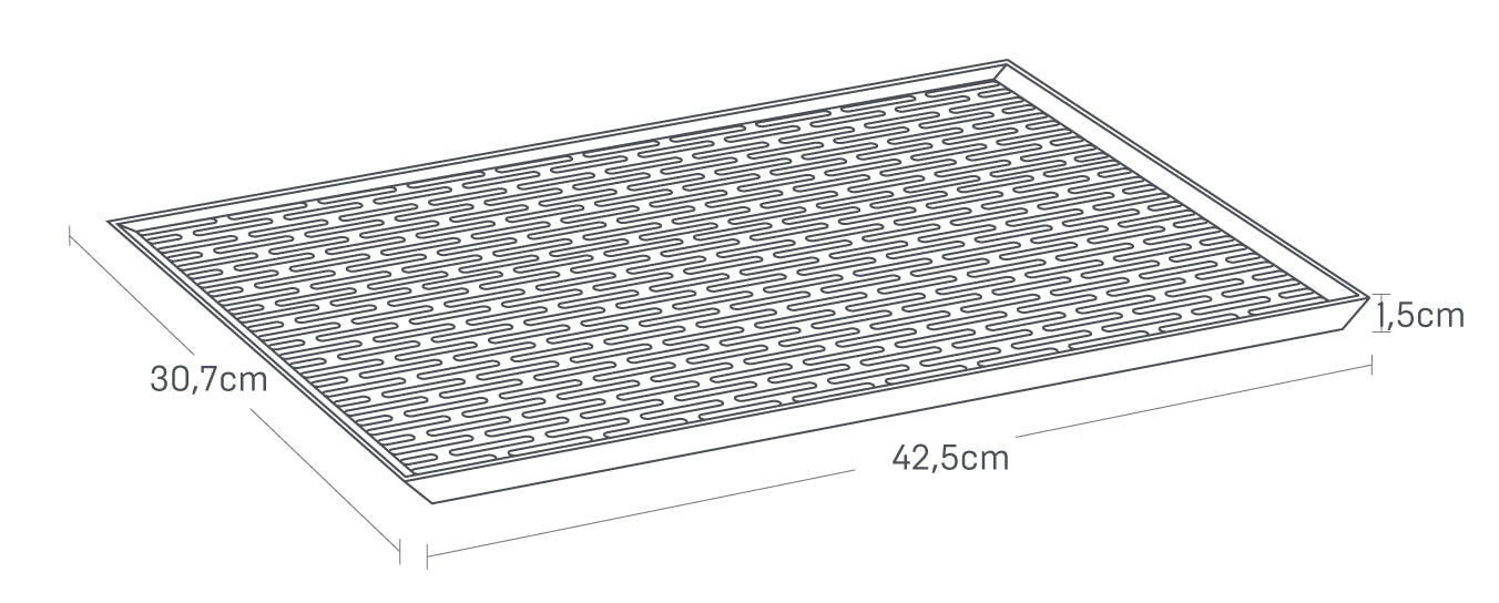 Yamazaki Abtropfmatte 42,5 × 30,7 × 1,5 cm, Kunststoff, Weiss