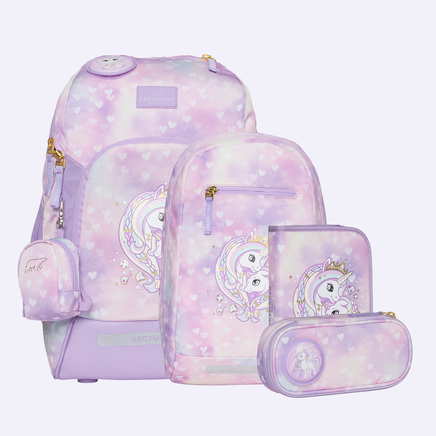 Beckmann Active Air FLX – Schulrucksack-Set 6-teilig, Unicorn Princess, 25 l, 22×39×26 cm