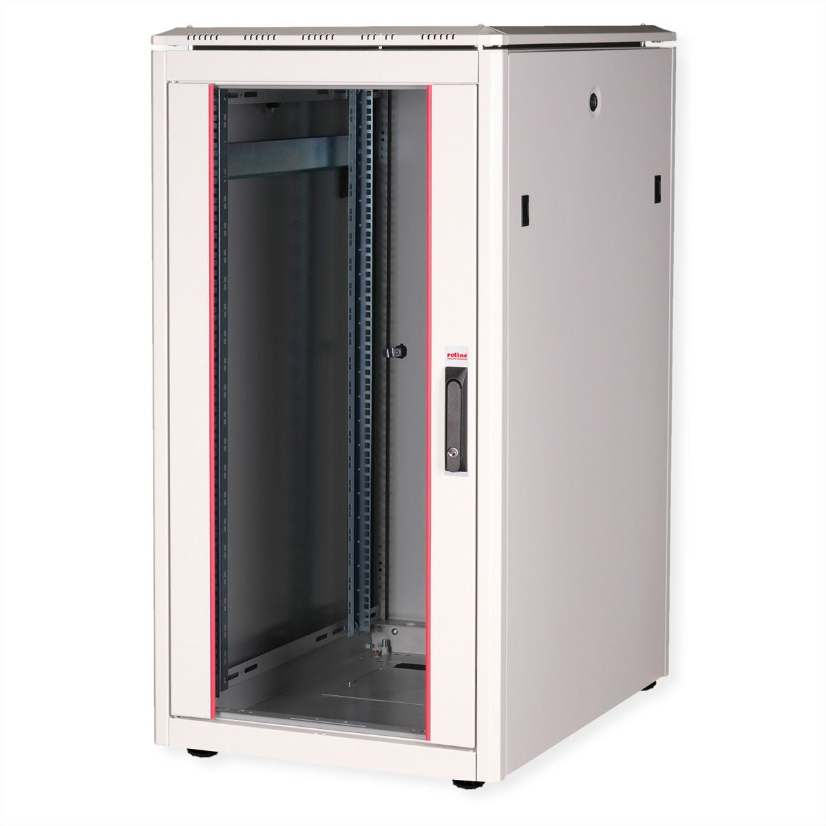 ROLINE Pro – 19" Netzwerkschrank 22U, IP20, abschliessbar, 600 × 800 × 1164 mm, lichtgrau, Stahl