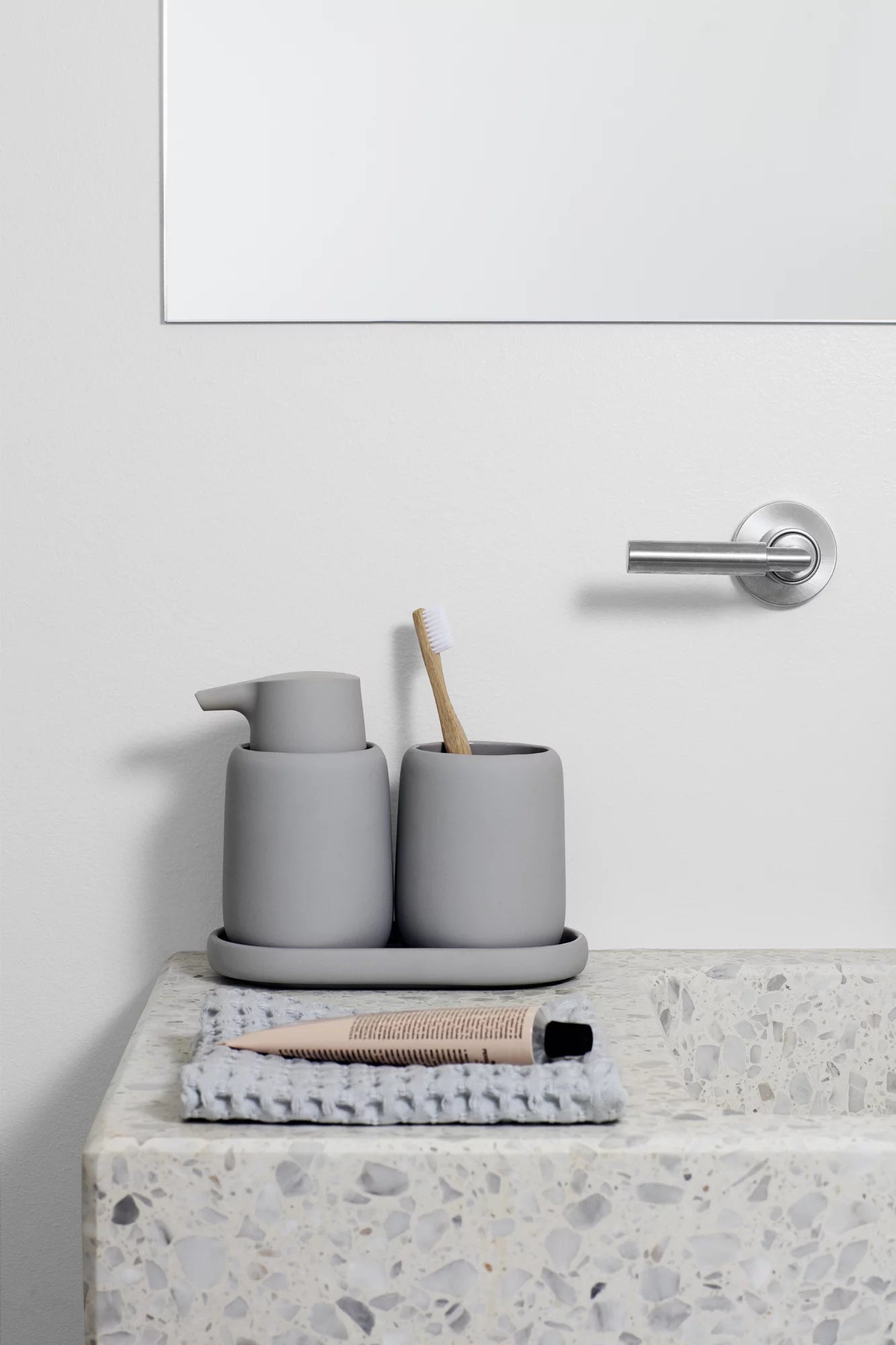 Blomus SONO Seifenspender – Keramik, Grau, 250 ml