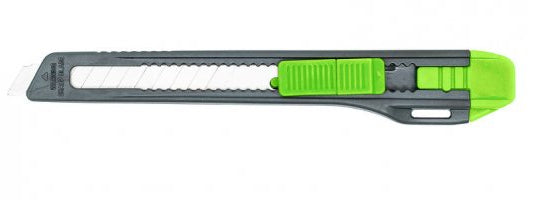 Q-CONNECT Cutter – 9 mm, Klingenarretierung, für Linkshänder geeignet, inkl. 1 Klinge