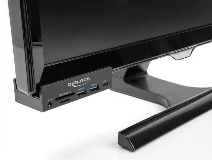 DeLOCK 64285 USB-Hub – USB-A, 2× USB-A, 1× USB-C, SD/microSD, 3,5 mm Audio, für Windows/Mac/Linux