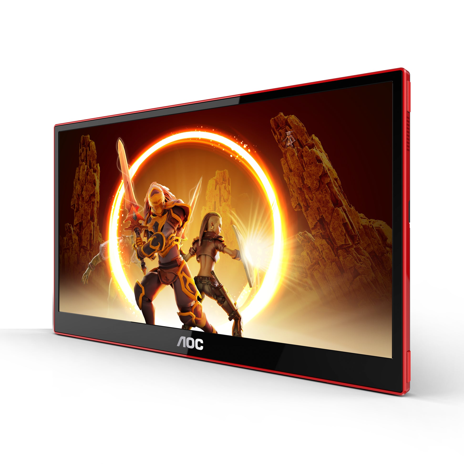AOC 16G3 – Tragbarer Monitor, 15,6", IPS, 144 Hz, 250 cd/m², USB-C, FreeSync, VESA 50 × 50, Rot