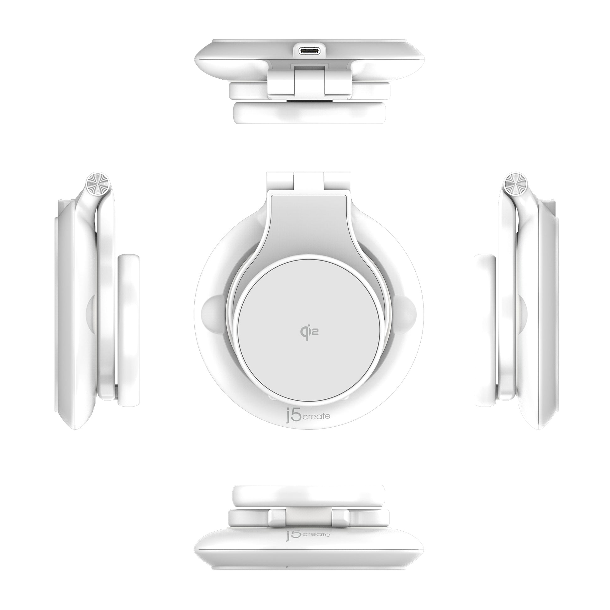 j5create QI2 3-in-1 kabellose, magnetische, faltbare Ladestation