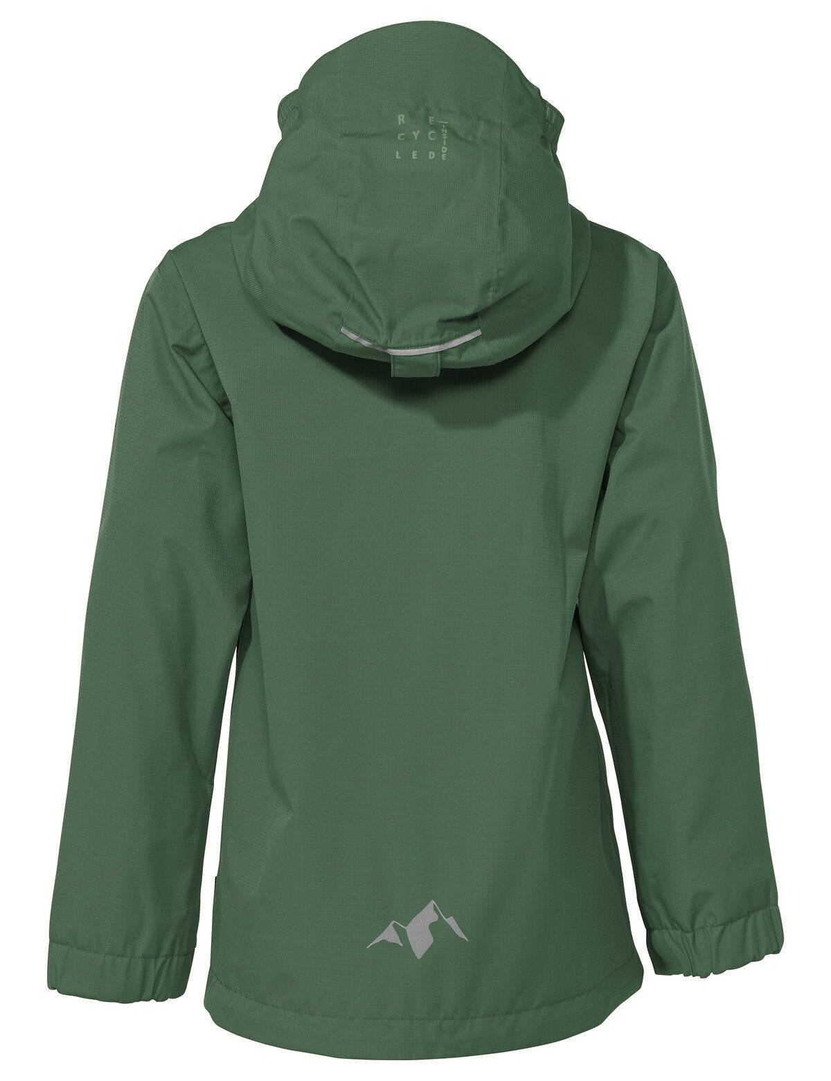 VAUDE Regenjacke Escape Light IV – wasserdicht, mit Kapuze, PFC-frei – Grösse 122–128 – woodland, grün