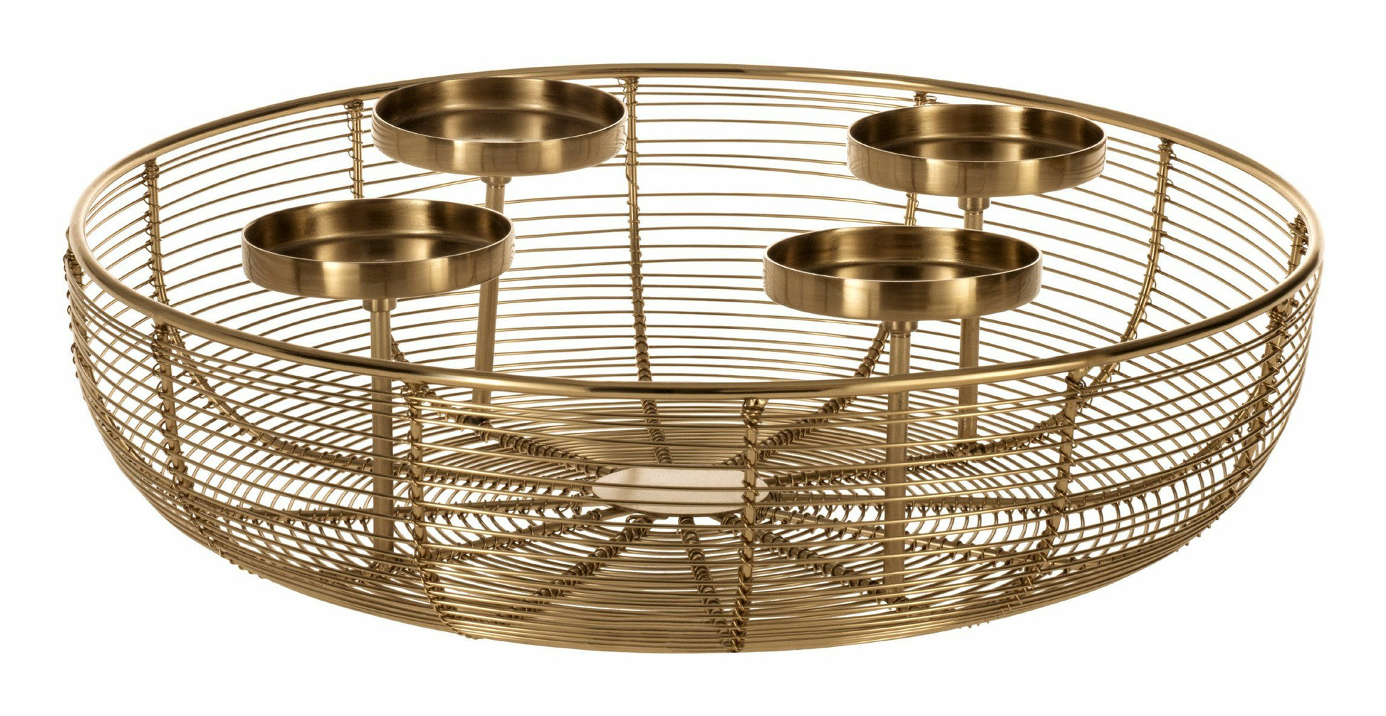 EGLO Hagony Adventskerzenhalter – Metall, Gold – Ø 36 × 10 cm – für 4 Kerzen