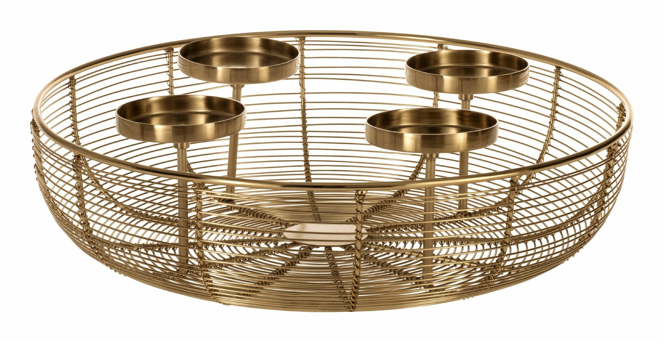 EGLO Hagony Adventskerzenhalter – Metall, Gold – Ø 36 × 10 cm – für 4 Kerzen