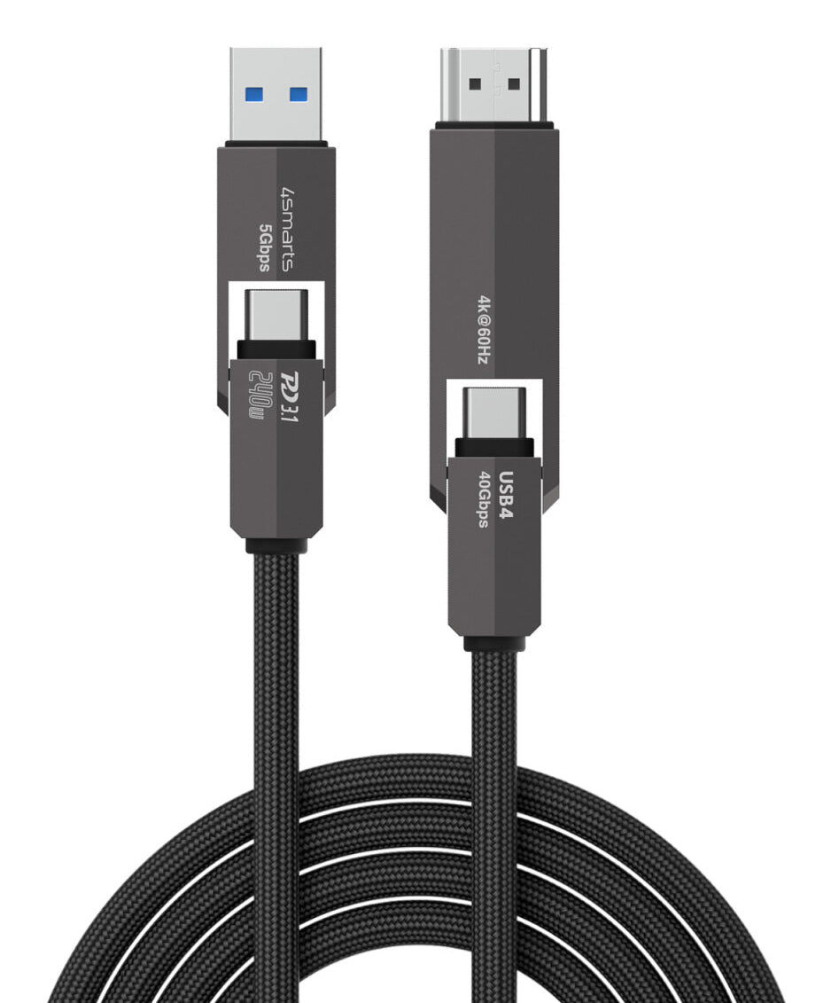 4smarts HDMI-Kabel, USB-A – für Universal, Schwarz