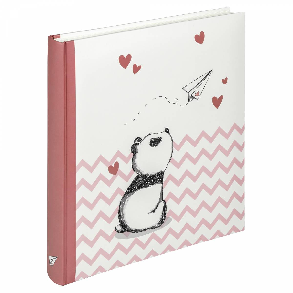 Walther Design Walther Fotoalbum Little Panda – für 280 × 305 mm, rosa, illustrierter Vorspann, Karton