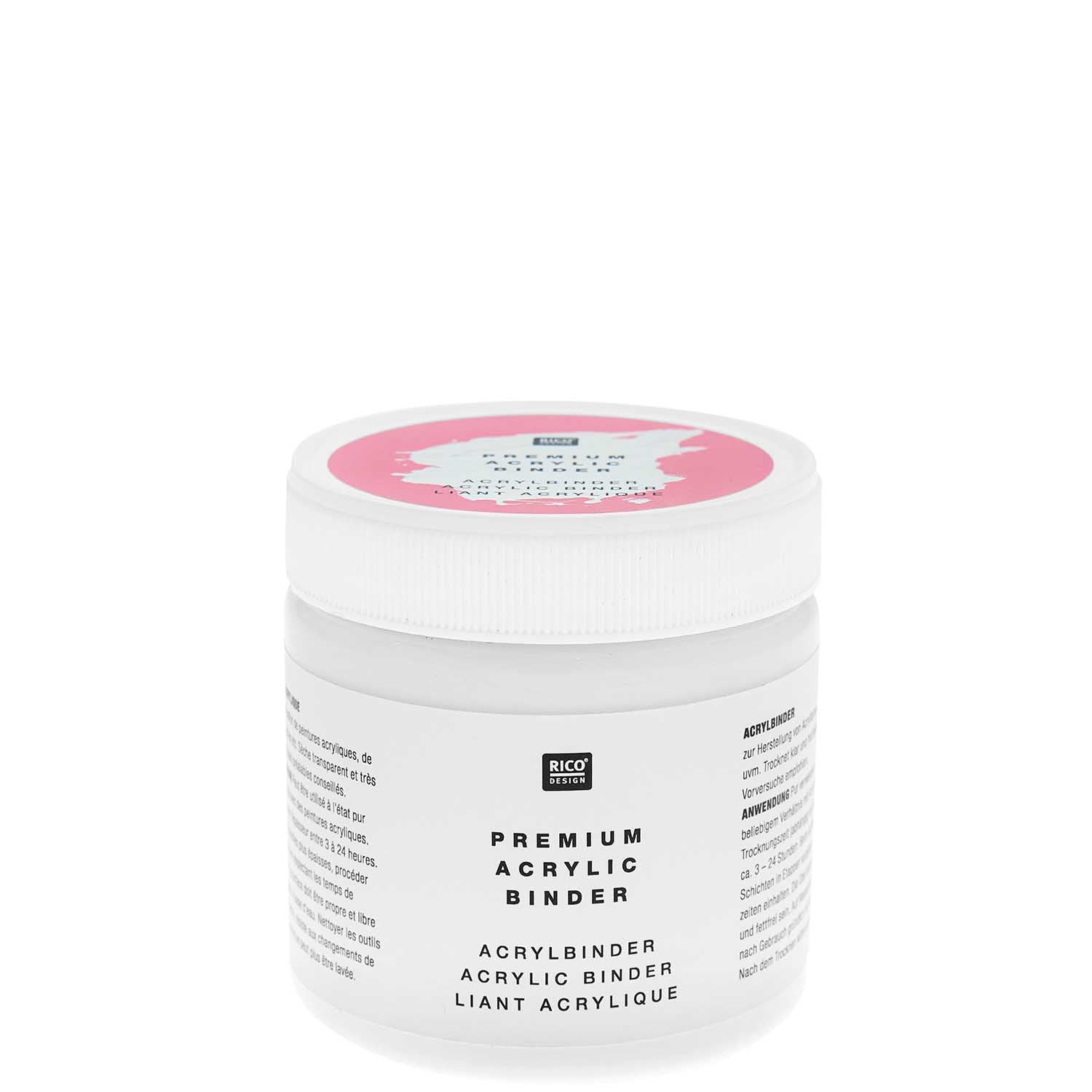 Rico Design Acrylbinder – Weiss, glänzend – 250 ml, Topf