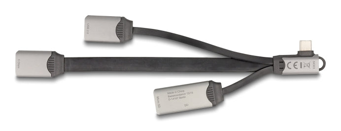 DeLOCK 64303 USB-Hub – USB-C, 2× USB-A, SD/microSD, für Windows/Mac/Linux