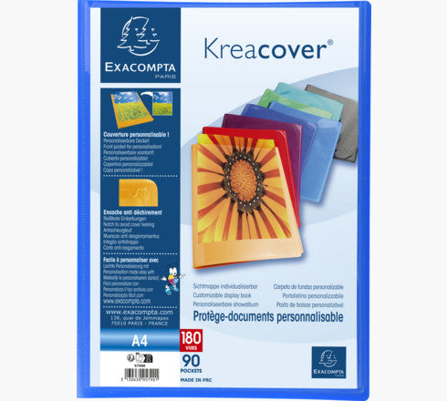 Exacompta Sichtbuch Kreacover, für A4, 90 Hüllen – PP – mehrfarbig, 8er-Pack