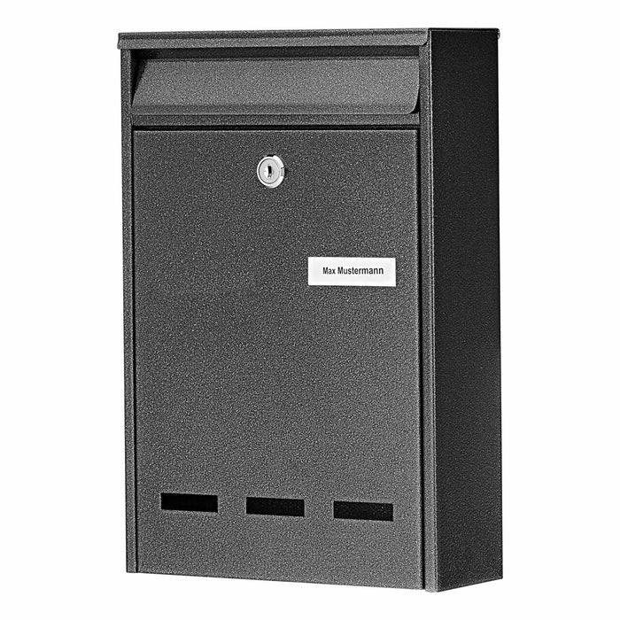 BURG-WÄCHTER Briefkasten Pocket 5871 E – schwarz, Stahl, 21,5 × 31,5 × 7,5 cm, verschliessbar