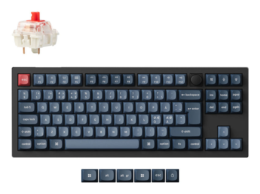 Keychron V3 Max – Tastatur TKL – Mechanisch, RGB – Bluetooth & 2,4 GHz (USB‑A) – QWERTZ (CH) – Schwarz