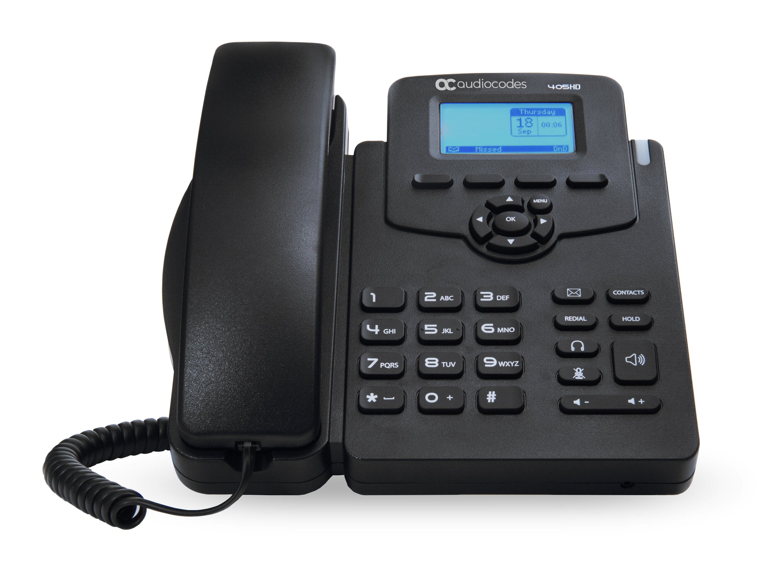 AudioCodes 405HD – IP-Telefon, PoE, 4 Gigabit-Ethernet-Ports (10/100/1000), schwarz