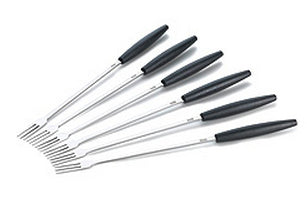 Stöckli Alpine Käsefonduegabeln – Edelstahl, 29 cm, Silber, spülmaschinenfest, 6 Stk.