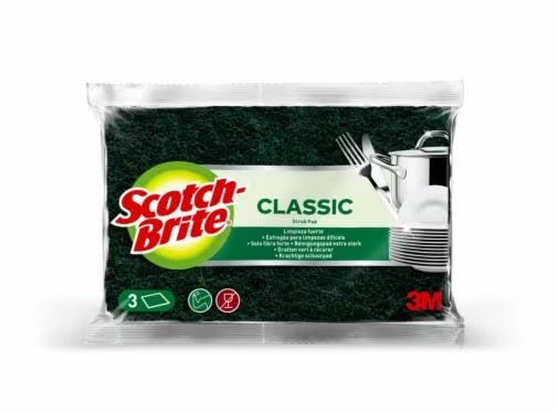 Scotch-Brite Scheuerpad – 3 Stk. – Ø 15,8 cm, Ø 9,5 cm – grün, Kunststoff