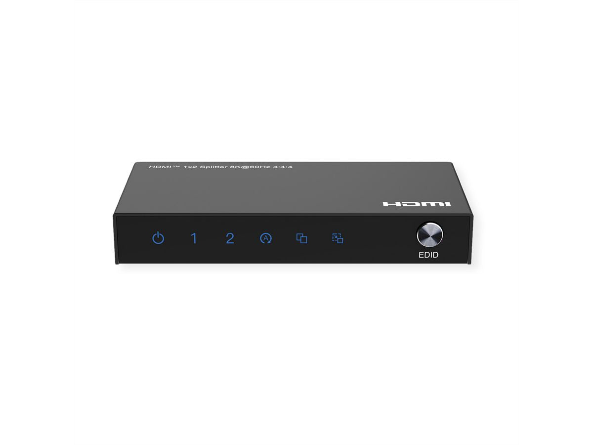 ROLINE HDMI Video-Splitter, 1× HDMI In / 2× HDMI Out, 8K@60 Hz, HDR, HDCP 2.3