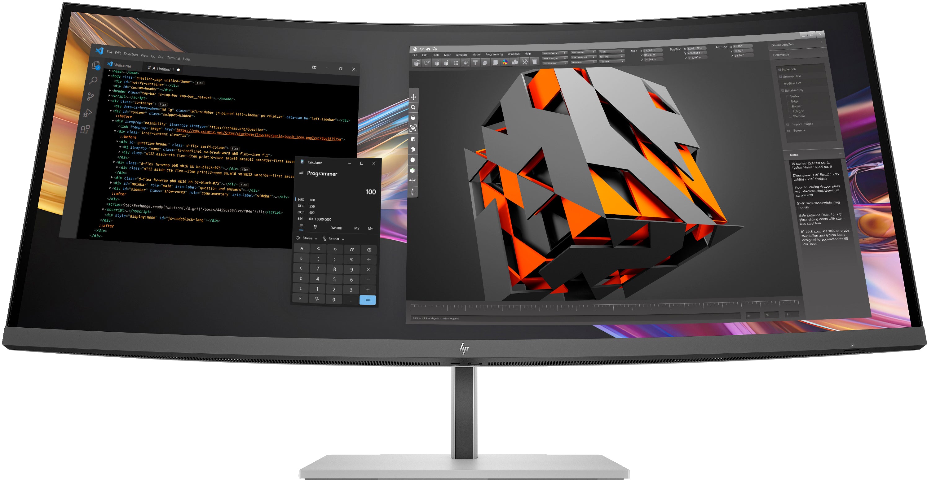 HP 738pu S7 Pro – Monitor, 37,5", WQHD+