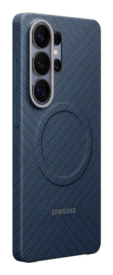Samsung M3 Carbon Magnet Rückcover – für Samsung Galaxy S26 Ultra, Kohlefaser, Blau, kabelloses Laden