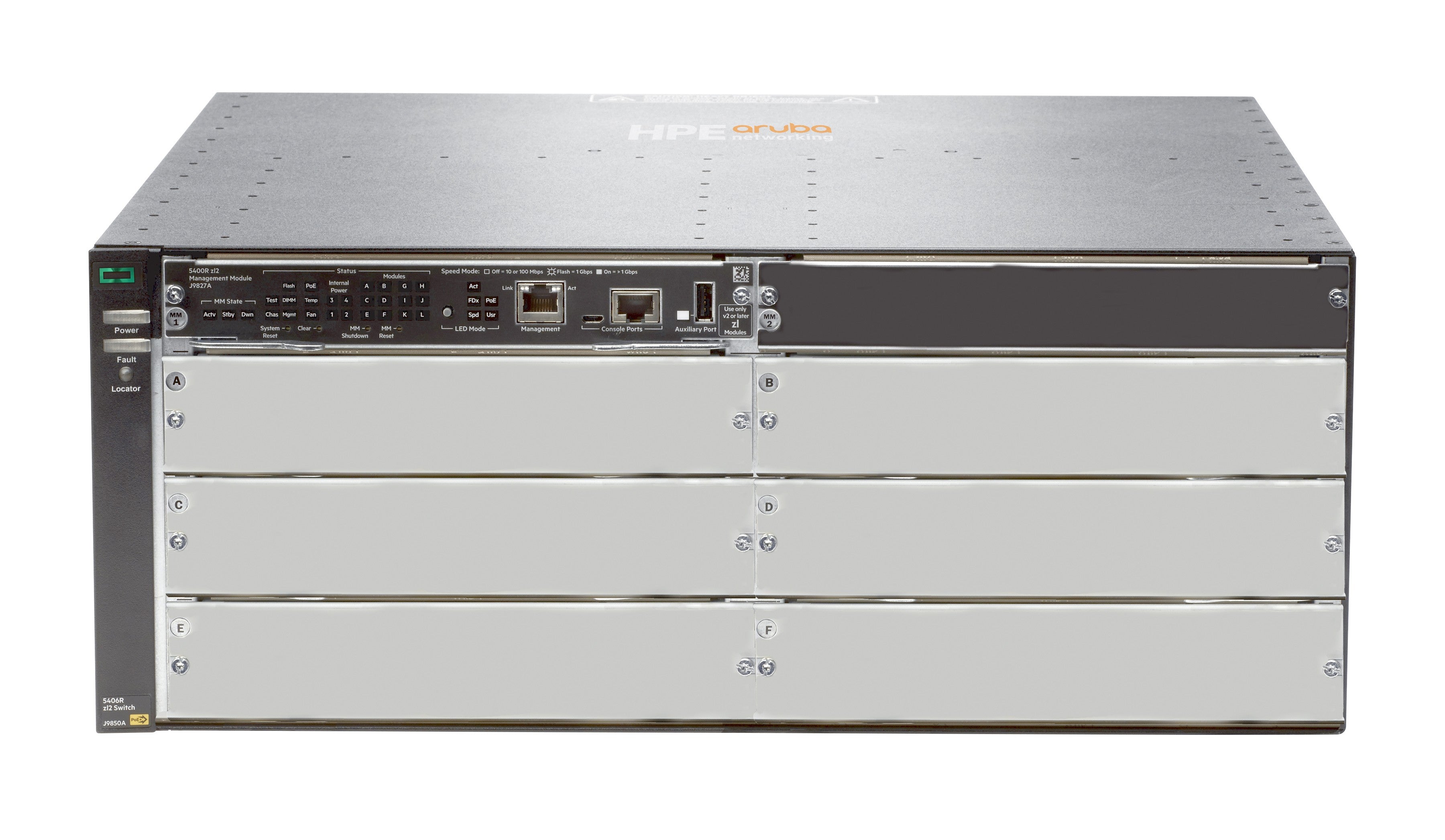 HPE Aruba 5406R zl2 – Verwalteter L2/L3 Switch – 6× Modulslots, bis 48× 10G, bis 144× 1G