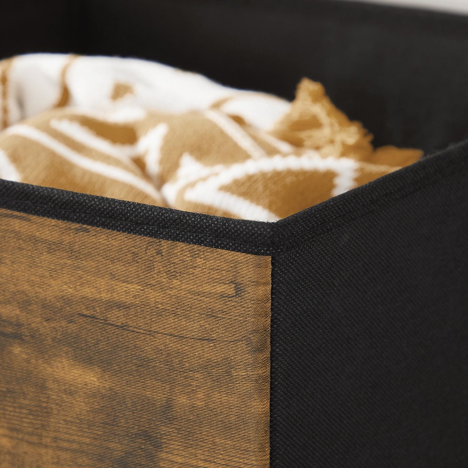 Songmics Aufbewahrungsbox quadratisch – Textil – schwarz – 6-teiliges Set – 300 × 300 × 300 mm