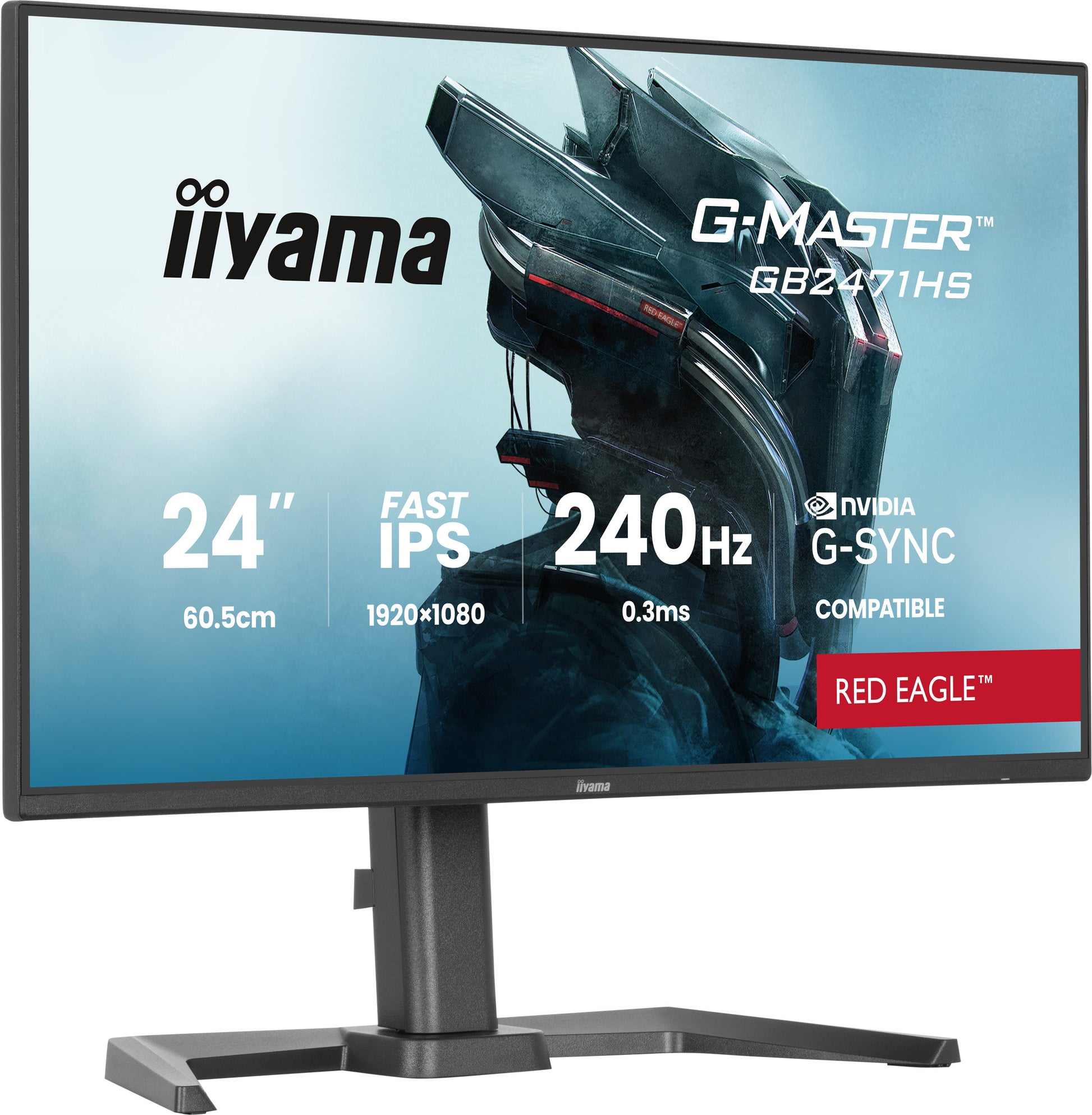 iiyama GB2471HS-B1 – Monitor, 24" 1920 × 1080 (Full HD), IPS, 180 Hz, 350 cd/m²