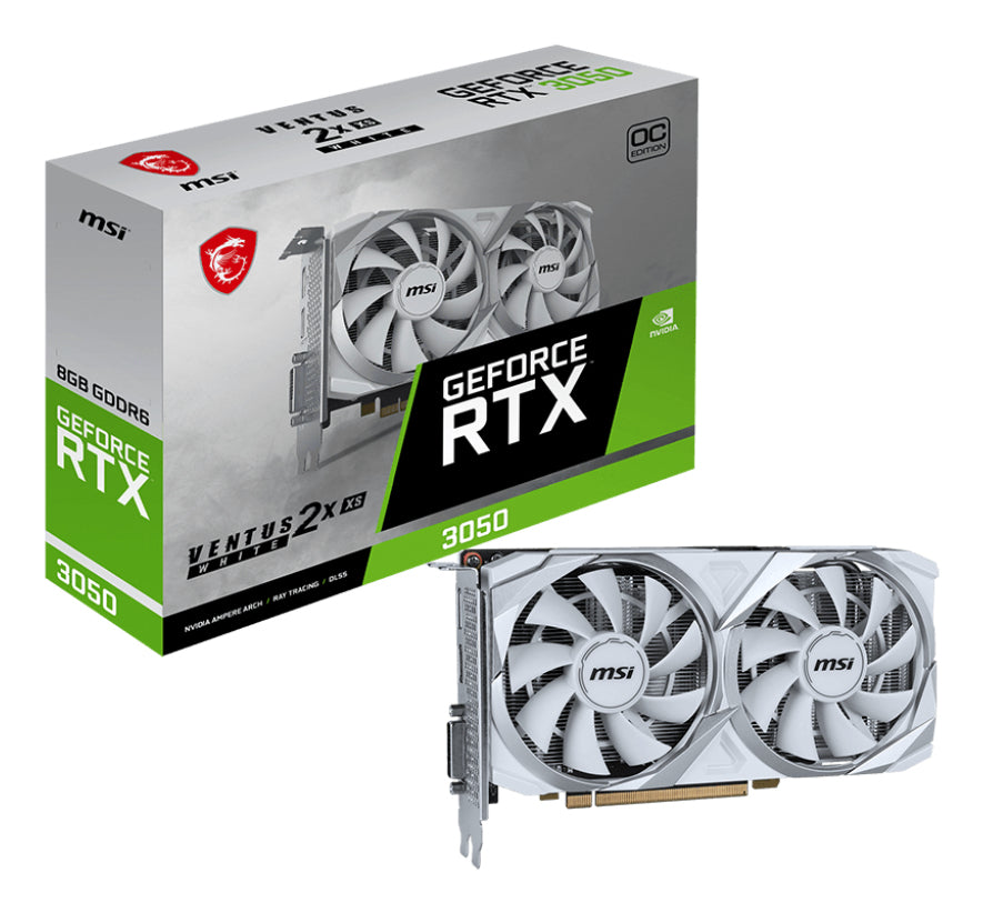 MSI Ventus 2X XS Weiss SFF – NVIDIA GeForce RTX 3050 8 GB