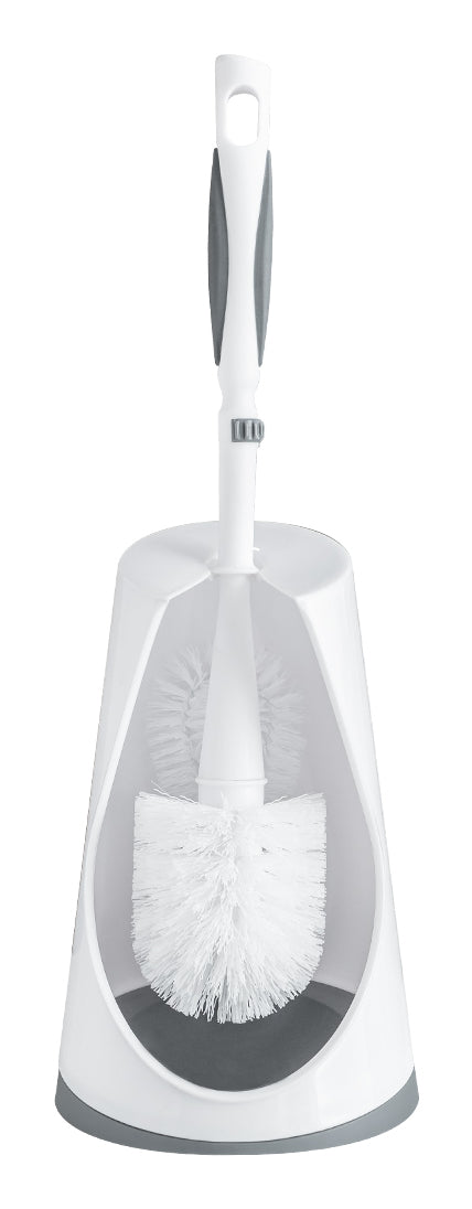 CREaCLEAN WC-Bürstenset – Polypropylen, weiss, grau, bodenstehend, Kopf austauschbar, H 36,2 cm, Ø 8 cm