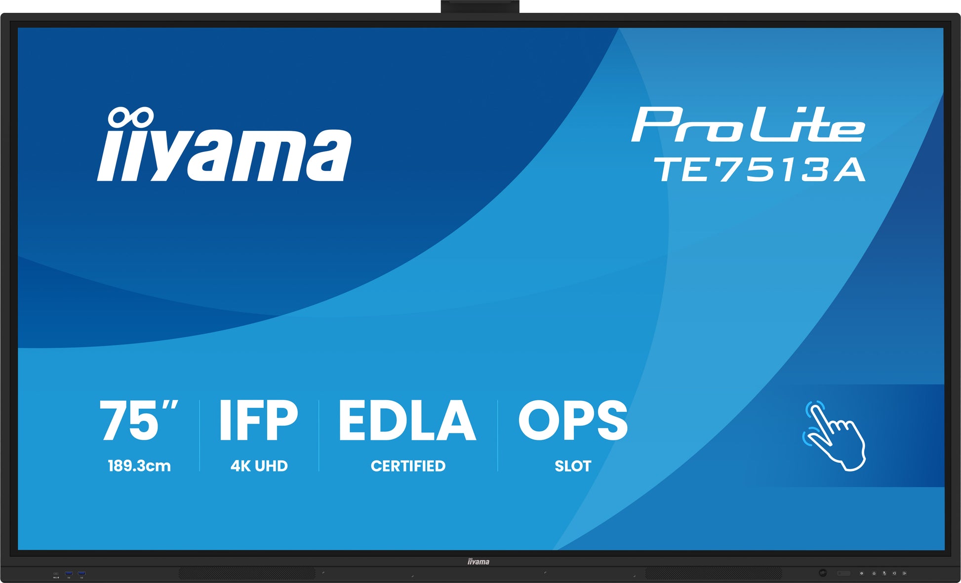 iiyama TE7513A-B2AG – 75" Touch, 3840 × 2160 (4K), IPS, USB-C 100 W, LAN