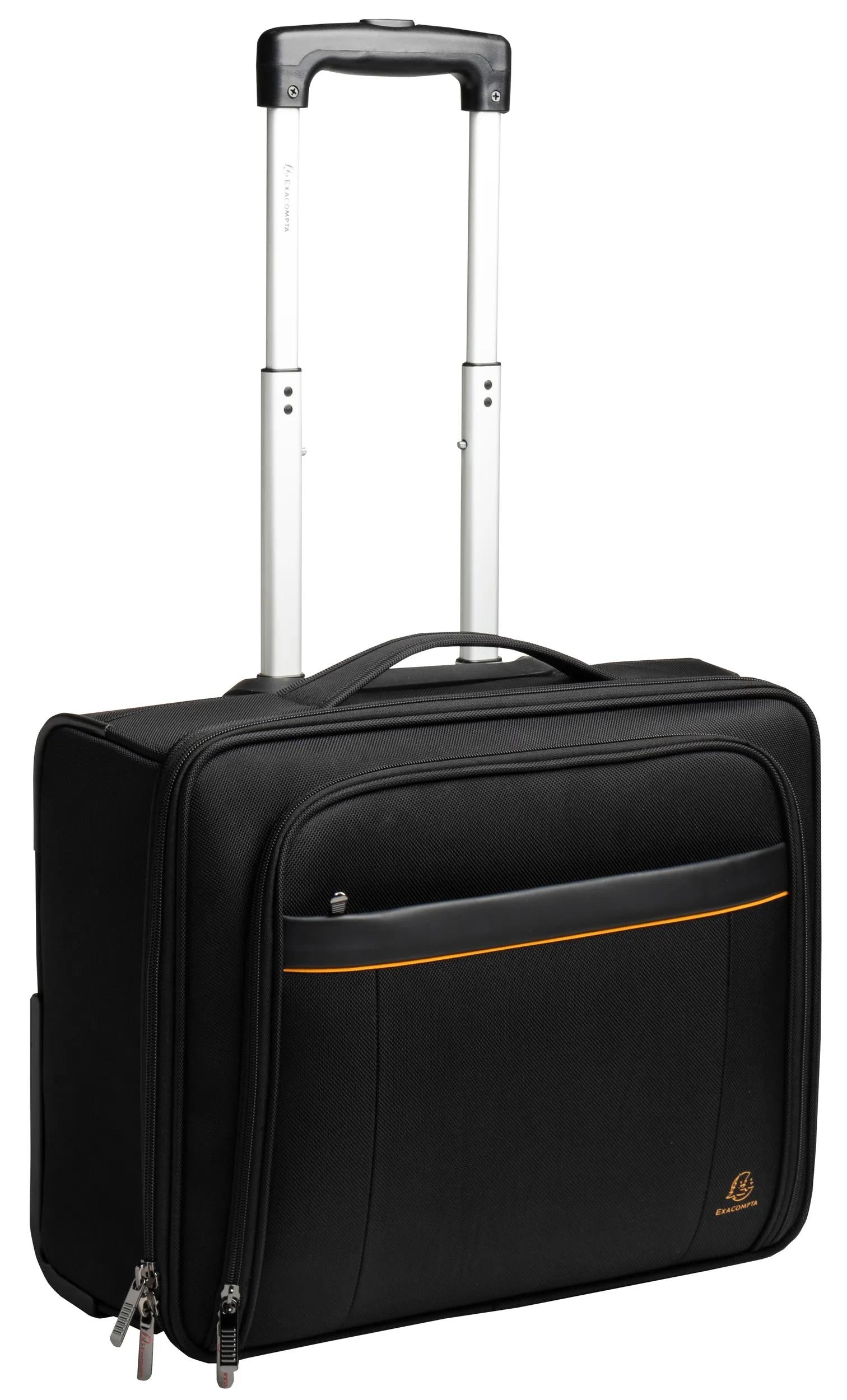 Exacompta Notebook-Tasche für Notebooks bis 15,6" – mit Rollen, Teleskopgriff – Schwarz