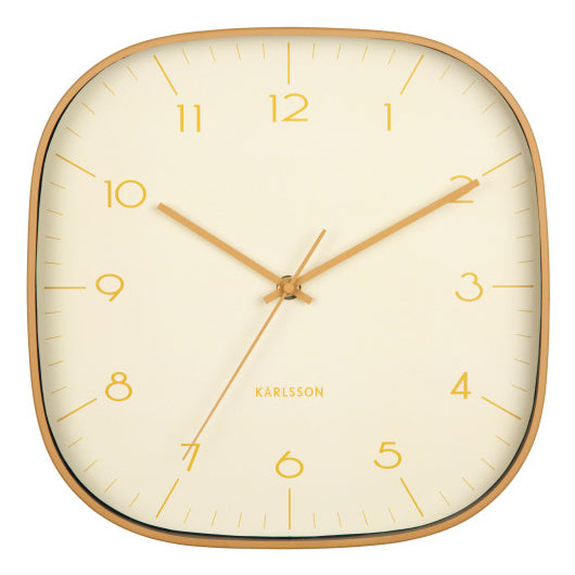 Karlsson KA6113LY Wanduhr – Analog, 29 × 29 cm, Gelb, Aluminium
