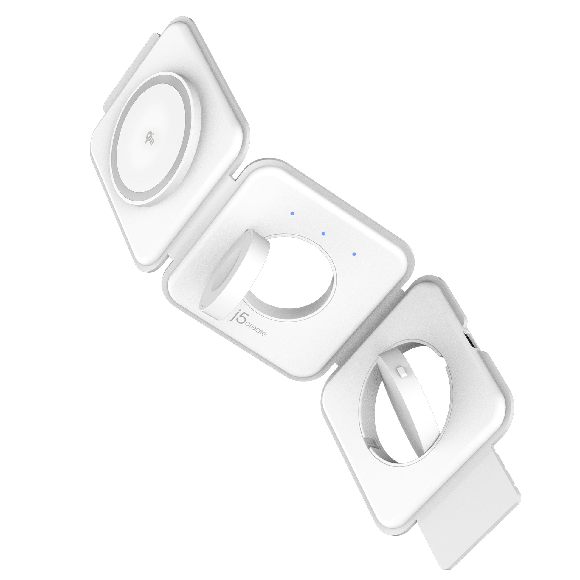 j5create QI2 Ladestation – Qi, magnetisch, kabellos – für Smartphones, Smartwatch, True-Wireless-Kopfhörer