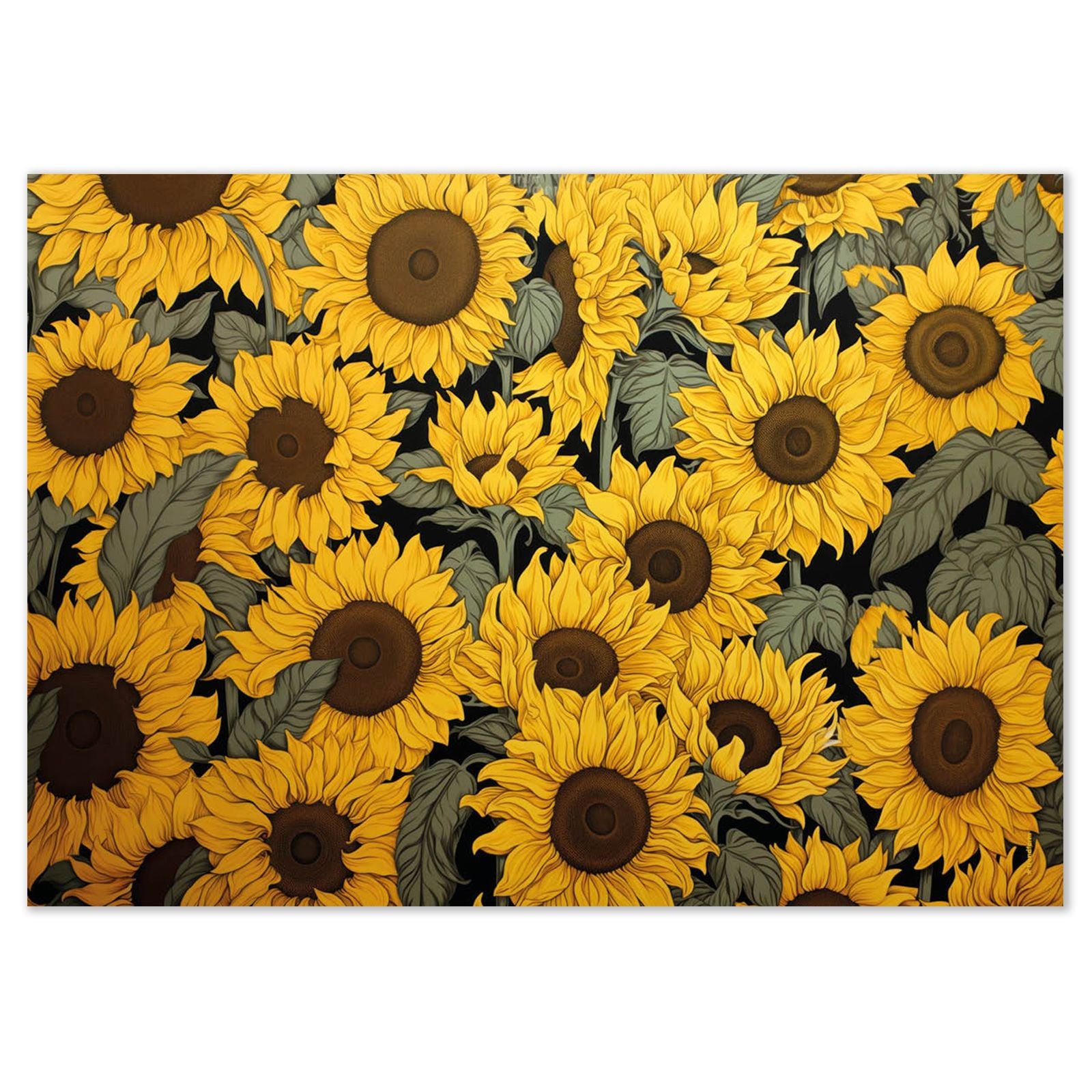 Trendform Tischset – Papier, Sonnenblumen Motiv, 42 × 29,7 cm – 48 Stk.