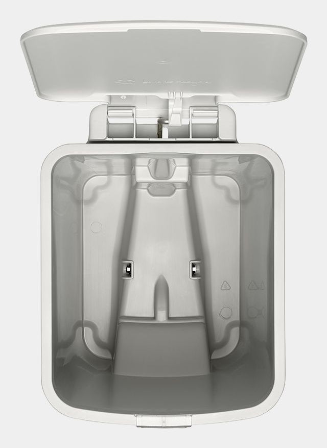 Brabantia Papierkorb StepUp – 16 l – Kunststoff, hellgrau – B × H × T 203 × 381 × 265 mm