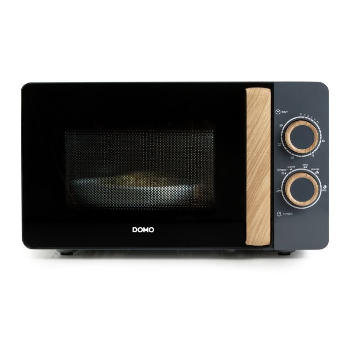 Domo Solo-Mikrowelle DO3320 – 20 l – 700 W – schwarz/holz