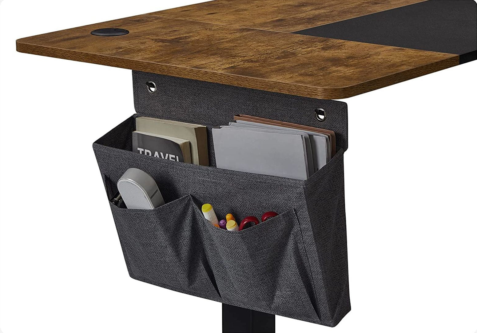 Songmics Steh-/Sitz-Tisch – 120 × 60 cm, höhenverstellbar, grau/schwarz, Stahl