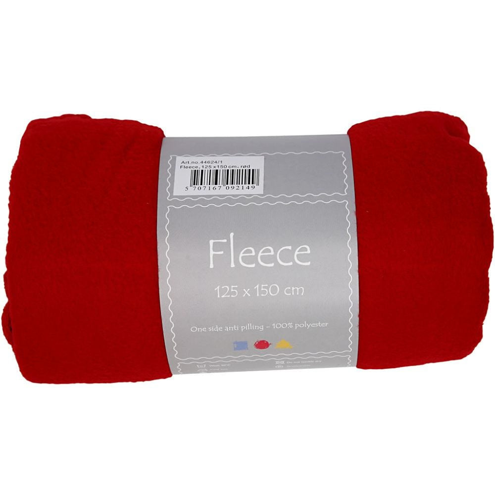 Creativ Company Dekostoff, Fleece (Polyester), Rot, 150 × 125 cm, 200 g, 1 Stk.