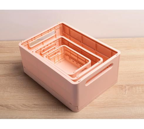 Exacompta Aufbewahrungsbox – für A6+, klappbar, hellrosa, Polypropylen (PP), B 188 × H 95 × T 138 mm