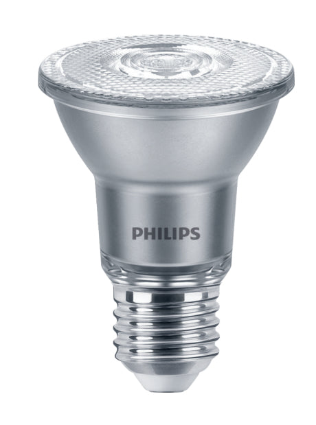 Philips LED-Leuchtmittel E27 Spot – Warmweiss 2700 K, 500 lm, 6 W, dimmbar – 1 Stk. – Silber – MASTER 44304400